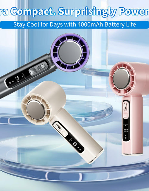 Load image into Gallery viewer, Procci Portable Handheld Fan with Cooling Plate 4000mAh LCD Display Pink
