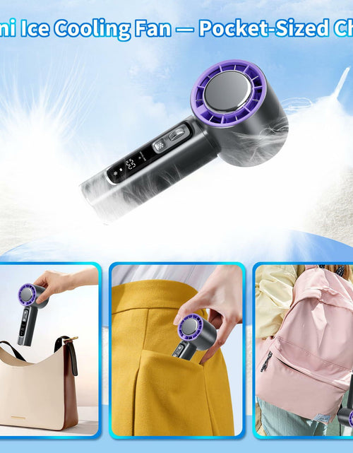 Load image into Gallery viewer, Procci Portable Handheld Fan with Cooling Plate 4000mAh LCD Display Pink
