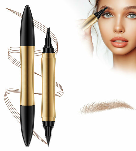 YIWANLLE 2in1 Magic Eyebrow Pencil 3D Microblading Fork Tip Light Brown 1 Count