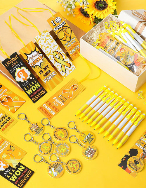 Load image into Gallery viewer, Yaomiao 180 Pcs Gold Ribbon Awareness Gift Set Childhood Cancer Support
