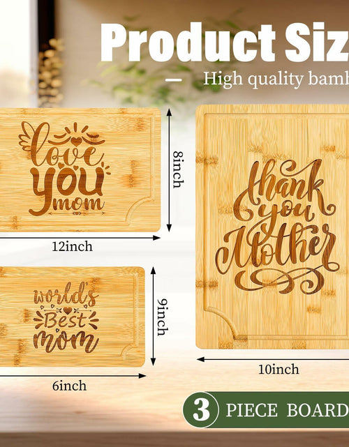 Load image into Gallery viewer, Didaey Bamboo Wood Cutting Board Gift Set for Mom Grandma 3 Pieces
