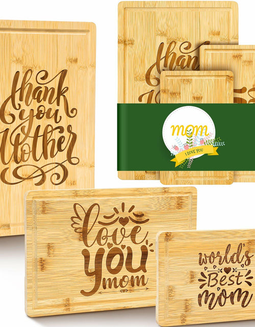 Load image into Gallery viewer, Didaey Bamboo Wood Cutting Board Gift Set for Mom Grandma 3 Pieces
