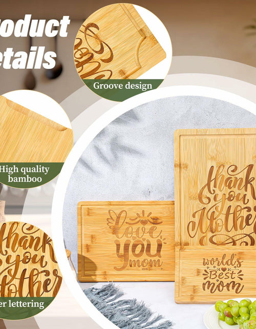 Load image into Gallery viewer, Didaey Bamboo Wood Cutting Board Gift Set for Mom Grandma 3 Pieces
