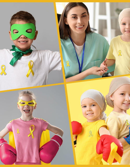 Load image into Gallery viewer, Yaomiao 180 Pcs Gold Ribbon Awareness Gift Set Childhood Cancer Support
