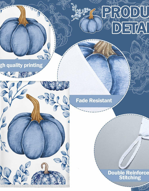 Load image into Gallery viewer, Kinlop 6 Pcs Fall Thanksgiving Blue White Pumpkin Kitchen Towels 16x26 Inch
