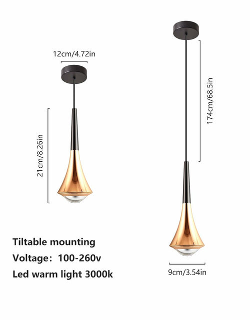 Load image into Gallery viewer, Hinio Modern Adjustable Pendant Lights Kitchen Island Gold Black 2-Pack
