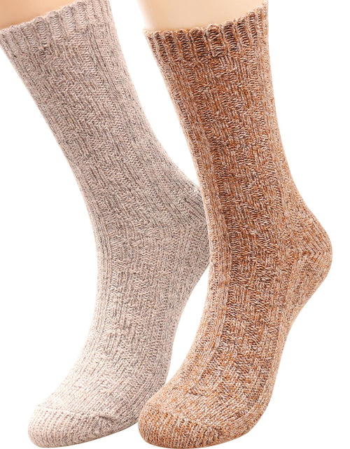 Load image into Gallery viewer, TINTAO Women's Cotton Knit Thick Warm Wool Crew Socks Multi-07 Size 5-10
