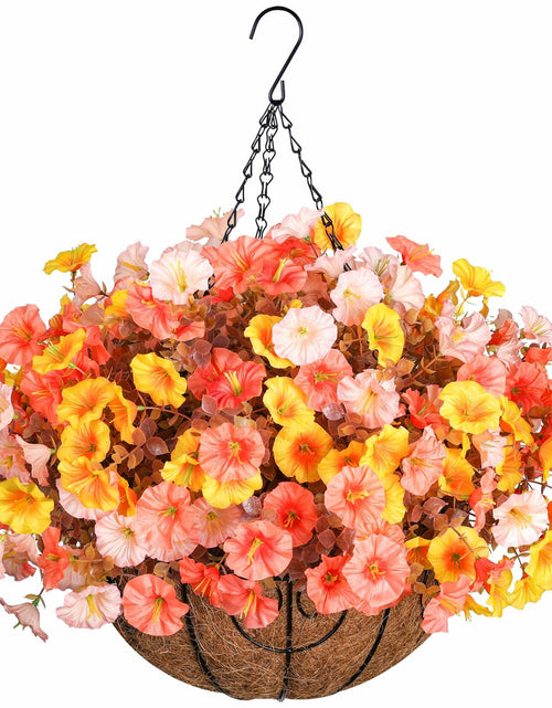 Load image into Gallery viewer, Ivydale Artificial FallFlowers Basket Silk Morning Glory Eucalyptus UV Resistant
