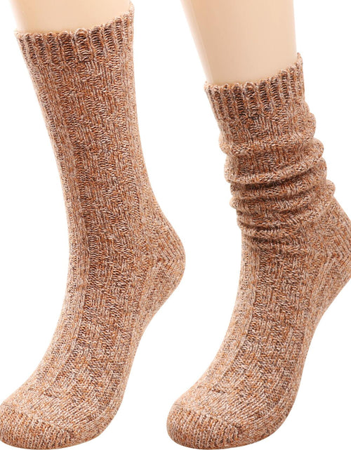 Load image into Gallery viewer, TINTAO Women's Cotton Knit Thick Warm Wool Crew Socks Multi-07 Size 5-10
