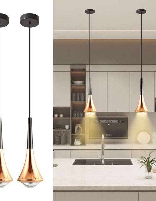 Load image into Gallery viewer, Hinio Modern Adjustable Pendant Lights Kitchen Island Gold Black 2-Pack
