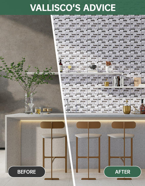 Load image into Gallery viewer, VallisCo 3D Faux Brick Wall Panel 12x12 Black White Marble 20 Pcs PVC
