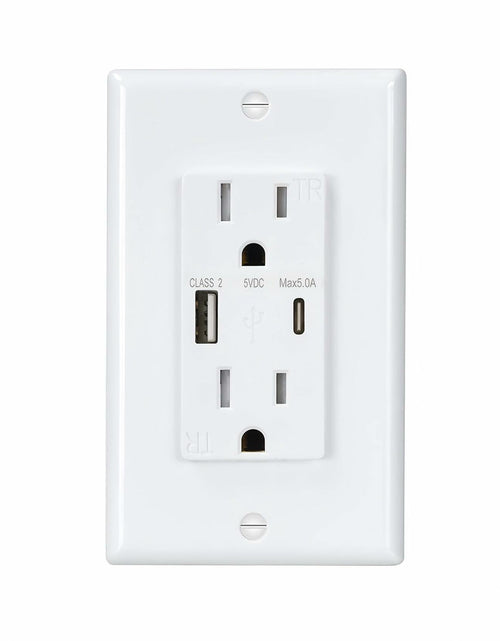 Load image into Gallery viewer, HANIVERSE Wall Outlet 15A Smart USB A+C Ports Tamper-Resistant White
