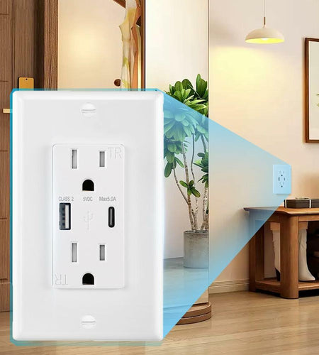 HANIVERSE Wall Outlet 15A Smart USB A+C Ports Tamper-Resistant White