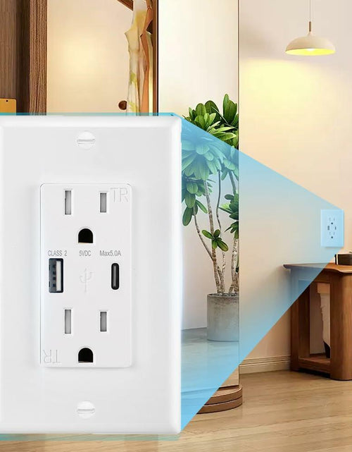 Load image into Gallery viewer, HANIVERSE Wall Outlet 15A Smart USB A+C Ports Tamper-Resistant White
