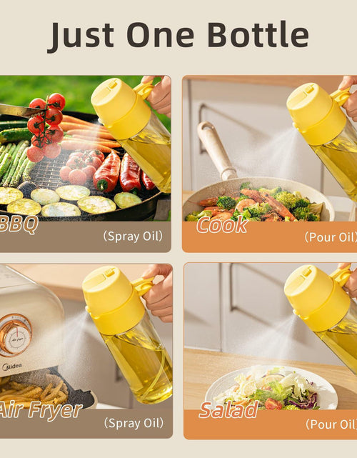 Load image into Gallery viewer, MDZF SWEET HOME Oil Sprayer 18.6oz 2-in-1 Olive Oil Dispenser Bottle Yellow
