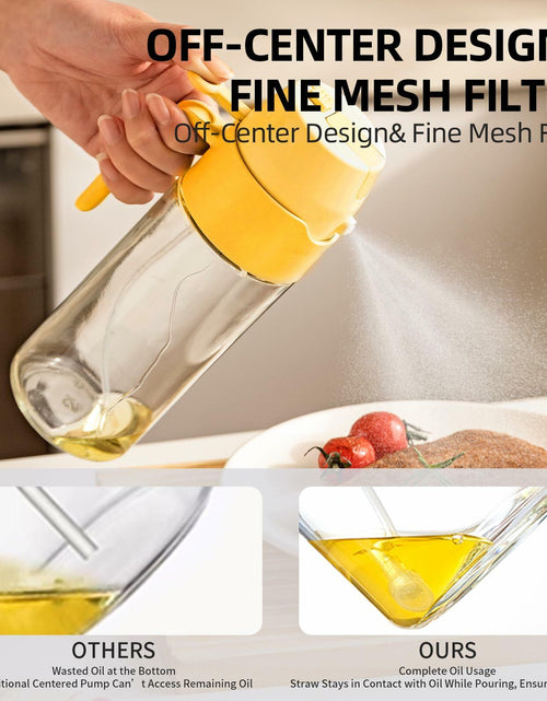 Load image into Gallery viewer, MDZF SWEET HOME Oil Sprayer 18.6oz 2-in-1 Olive Oil Dispenser Bottle Yellow
