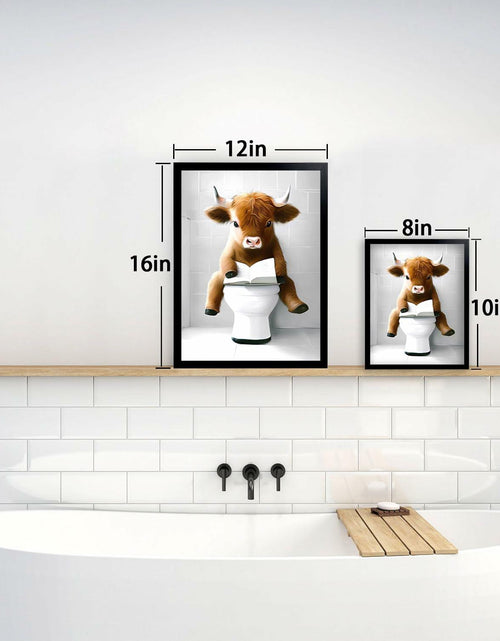 Load image into Gallery viewer, Foduuo Funny Framed Highland Cow Wall Art Canvas Print 12x16 inch Colorful
