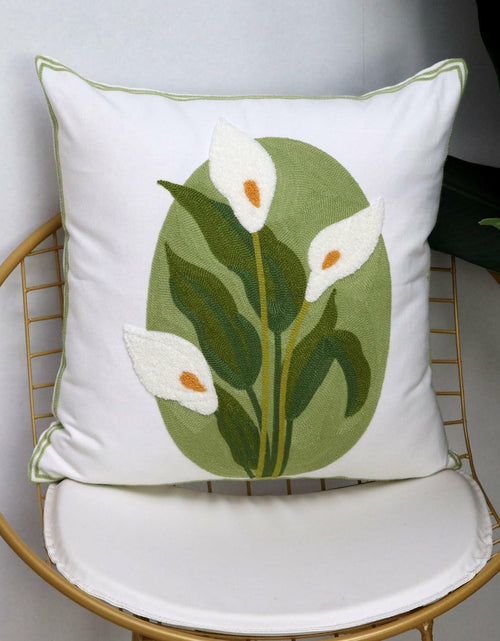Load image into Gallery viewer, Pilmandu Embroidered Throw Pillow Covers 18x18 Calla Floral Pack of 2
