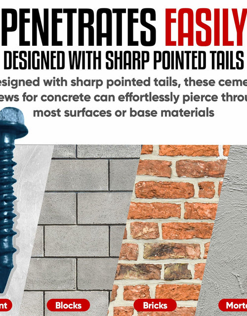 Load image into Gallery viewer, Grrrgooo 3/16x1-1/4" Slotted Hex Washer Concrete Screws Steel 100 Count
