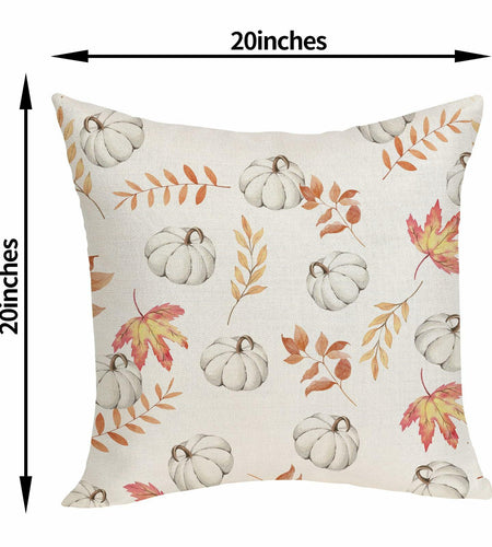 OFIRD Fall Decor Pillow Covers 20x20 White Pumpkin Maple Leaves Pack of 2