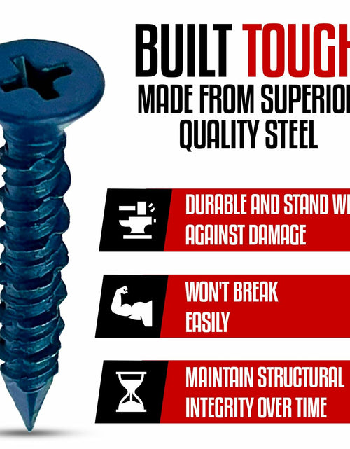 Load image into Gallery viewer, Grrrgooo 3/16x1-1/4" Slotted Hex Washer Concrete Screws Steel 100 Count
