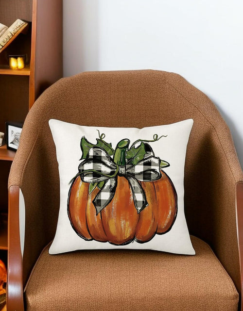 Load image into Gallery viewer, Aitukang Fall Pillow Covers 20x20 Inch Pumpkin Buffalo Plaid Set of 2
