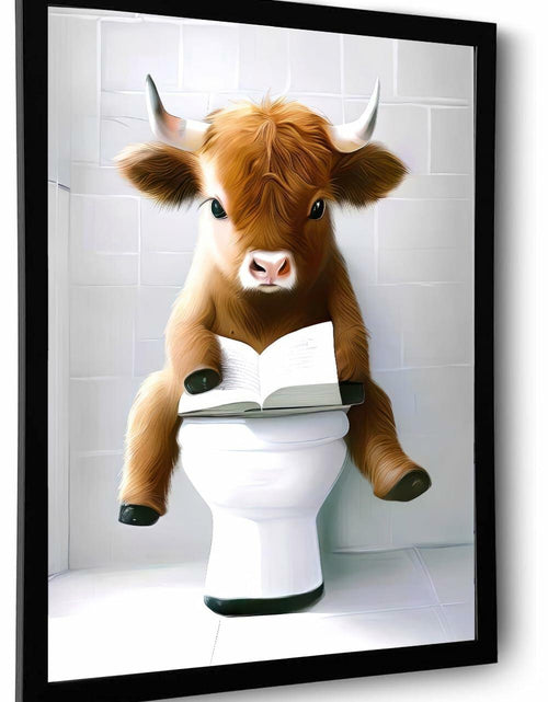 Load image into Gallery viewer, Foduuo Funny Framed Highland Cow Wall Art Canvas Print 12x16 inch Colorful
