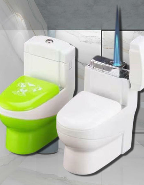 Load image into Gallery viewer, DAKOELWP Toilet-Shaped Butane Jet Torch Lighter Green Windproof Camping
