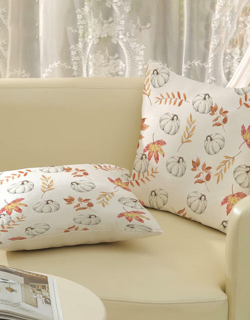Load image into Gallery viewer, OFIRD Fall Decor Pillow Covers 20x20 White Pumpkin Maple Leaves Pack of 2
