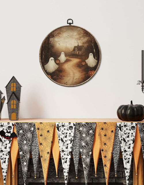 Load image into Gallery viewer, Yorhifa Vintage Ghost Pumpkin Halloween Framed Wall Art Canvas 10x10in

