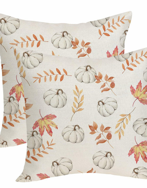 Load image into Gallery viewer, OFIRD Fall Decor Pillow Covers 20x20 White Pumpkin Maple Leaves Pack of 2
