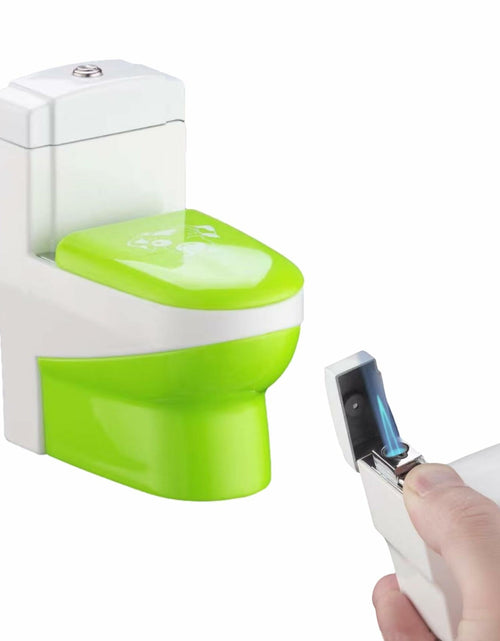 Load image into Gallery viewer, DAKOELWP Toilet-Shaped Butane Jet Torch Lighter Green Windproof Camping

