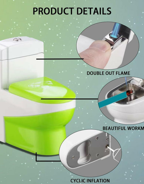 Load image into Gallery viewer, DAKOELWP Toilet-Shaped Butane Jet Torch Lighter Green Windproof Camping
