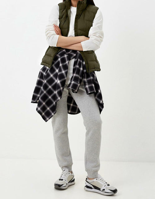 Load image into Gallery viewer, Mlgaril Women Winter Crop Army Green Puffer Vest Lightweight Warm Size S
