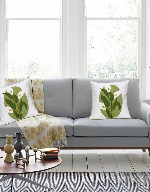 Load image into Gallery viewer, Pilmandu Embroidered Throw Pillow Covers 18x18 Calla Floral Pack of 2
