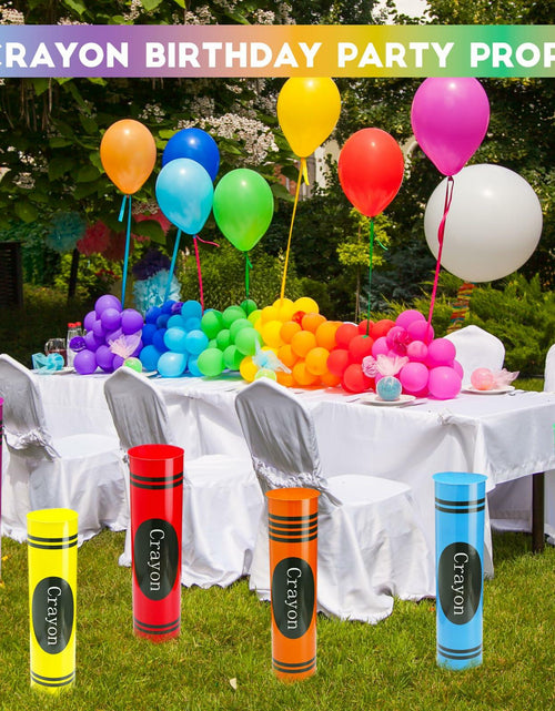 Load image into Gallery viewer, WinnerWhy Jumbo 17in Neon Cardboard Crayons 6 Pcs Rainbow Colors
