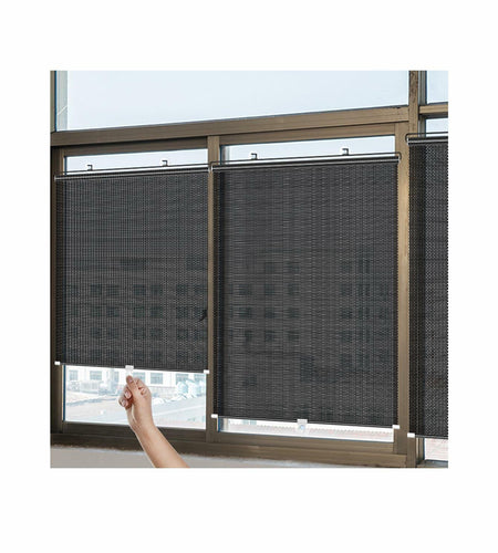 AionneWie Retractable Blackout Roller Blinds with Suction Cups 16x49in