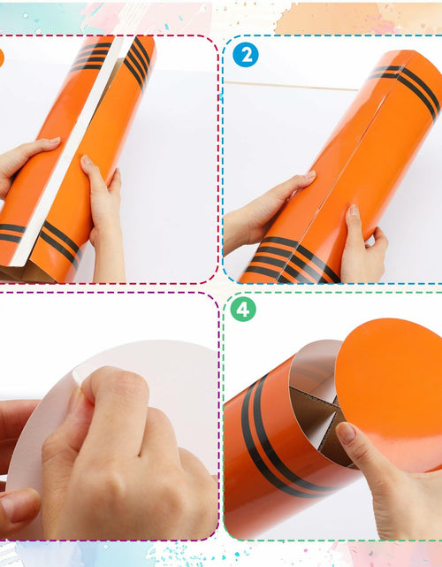 Load image into Gallery viewer, WinnerWhy Jumbo 17in Neon Cardboard Crayons 6 Pcs Rainbow Colors
