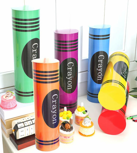 WinnerWhy Jumbo 17in Neon Cardboard Crayons 6 Pcs Rainbow Colors
