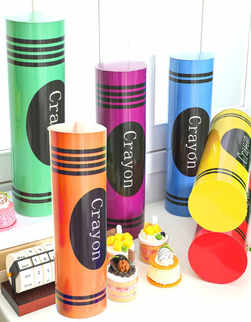 Load image into Gallery viewer, WinnerWhy Jumbo 17in Neon Cardboard Crayons 6 Pcs Rainbow Colors
