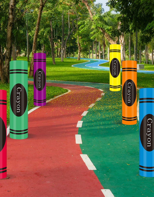 Load image into Gallery viewer, WinnerWhy Jumbo 17in Neon Cardboard Crayons 6 Pcs Rainbow Colors

