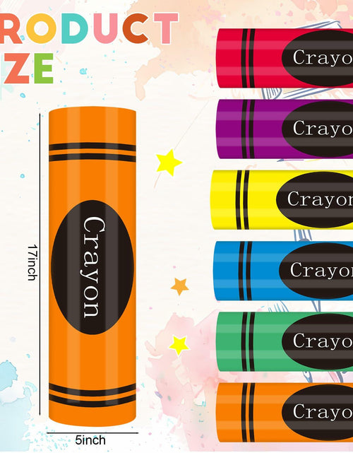 Load image into Gallery viewer, WinnerWhy Jumbo 17in Neon Cardboard Crayons 6 Pcs Rainbow Colors
