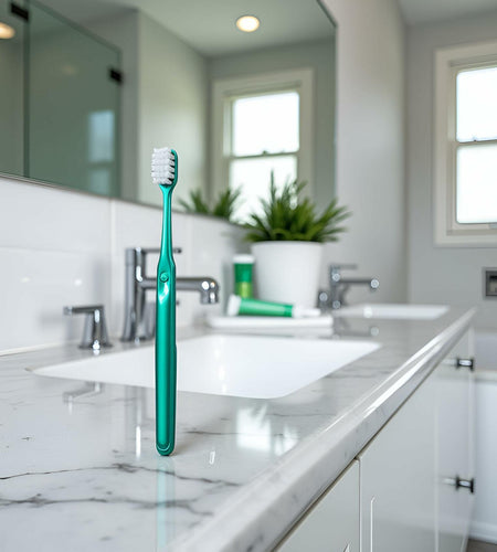 Calsgkspray Green Wide Head Fine Bristle Portable Manual Toothbrush