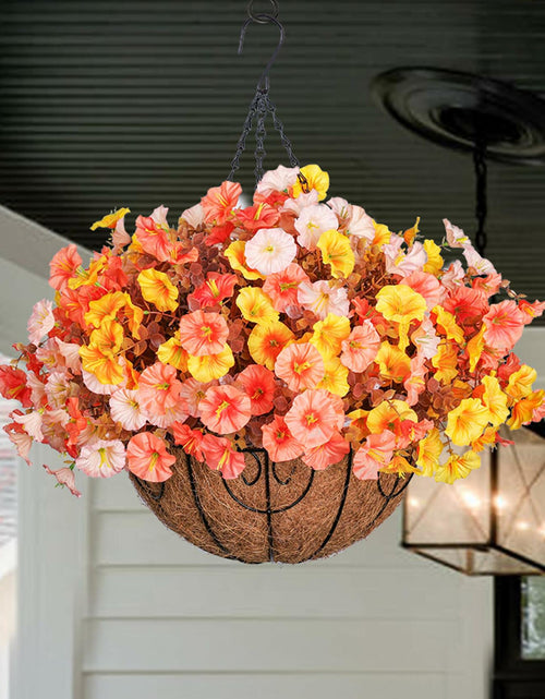 Load image into Gallery viewer, Ivydale Artificial FallFlowers Basket Silk Morning Glory Eucalyptus UV Resistant

