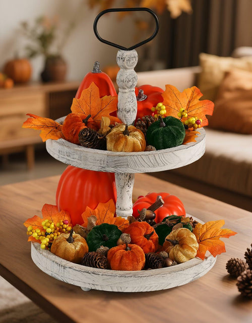 Load image into Gallery viewer, Artmag 25 PCS Fabric Pumpkins Set Fall Decor Maple Leaves Acorns Style 5
