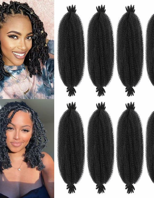 Load image into Gallery viewer, MCNJM Springy Afro Twist Marley Braiding Hair 16 Inch 8 Packs 1B#
