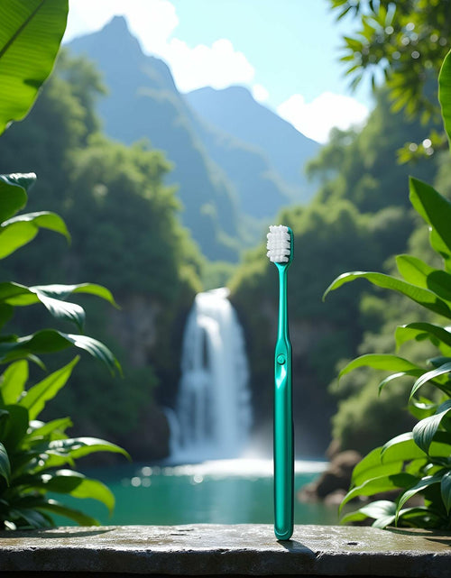 Load image into Gallery viewer, Calsgkspray Green Wide Head Fine Bristle Portable Manual Toothbrush
