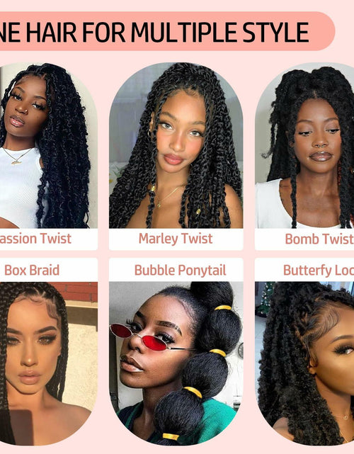 Load image into Gallery viewer, MCNJM Springy Afro Twist Marley Braiding Hair 16 Inch 8 Packs 1B#
