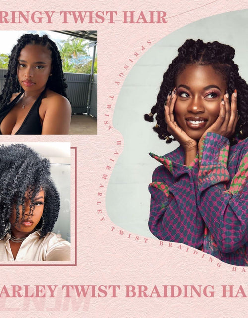 Load image into Gallery viewer, MCNJM Springy Afro Twist Marley Braiding Hair 16 Inch 8 Packs 1B#

