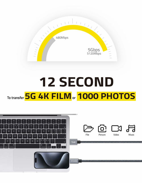 Load image into Gallery viewer, FHG USB 3.0 to USB-C Cable 3.3FT 2Pack Nylon Braided Fast Charging Black
